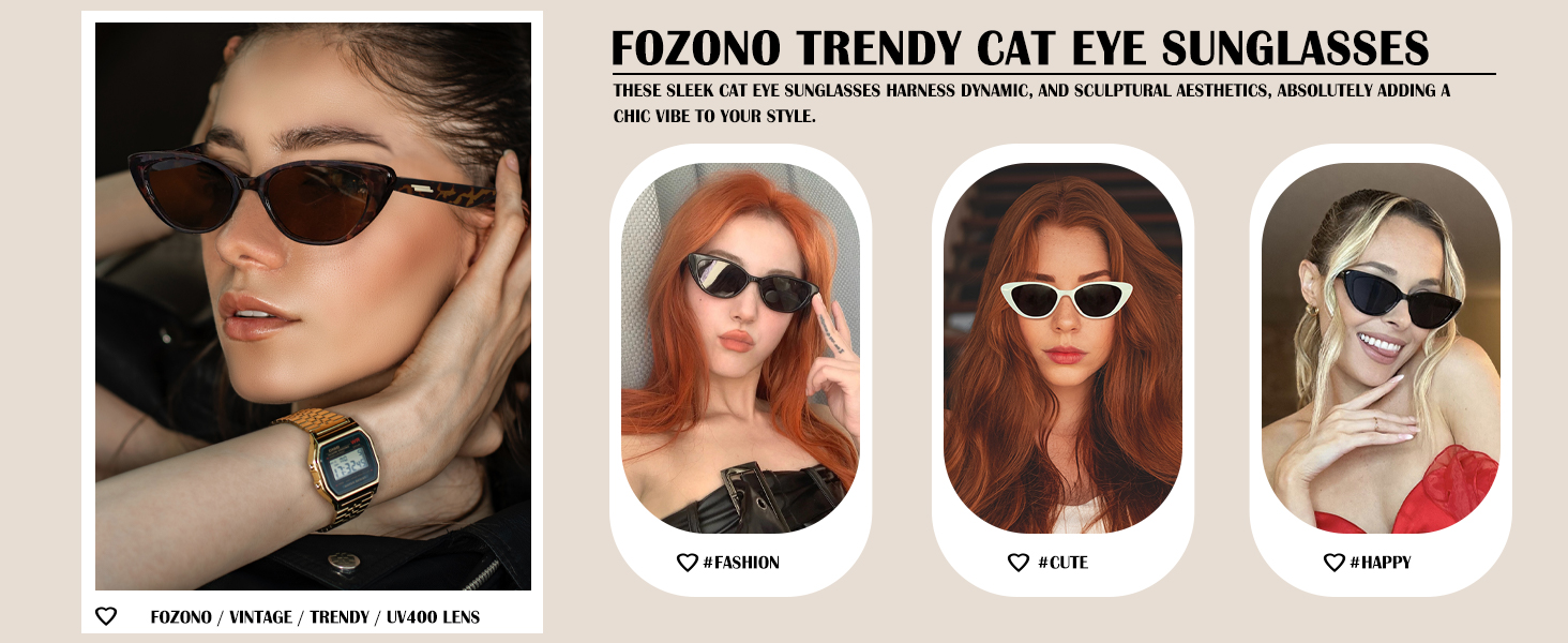 Vintage Narrow Cat Eye Sunglasses