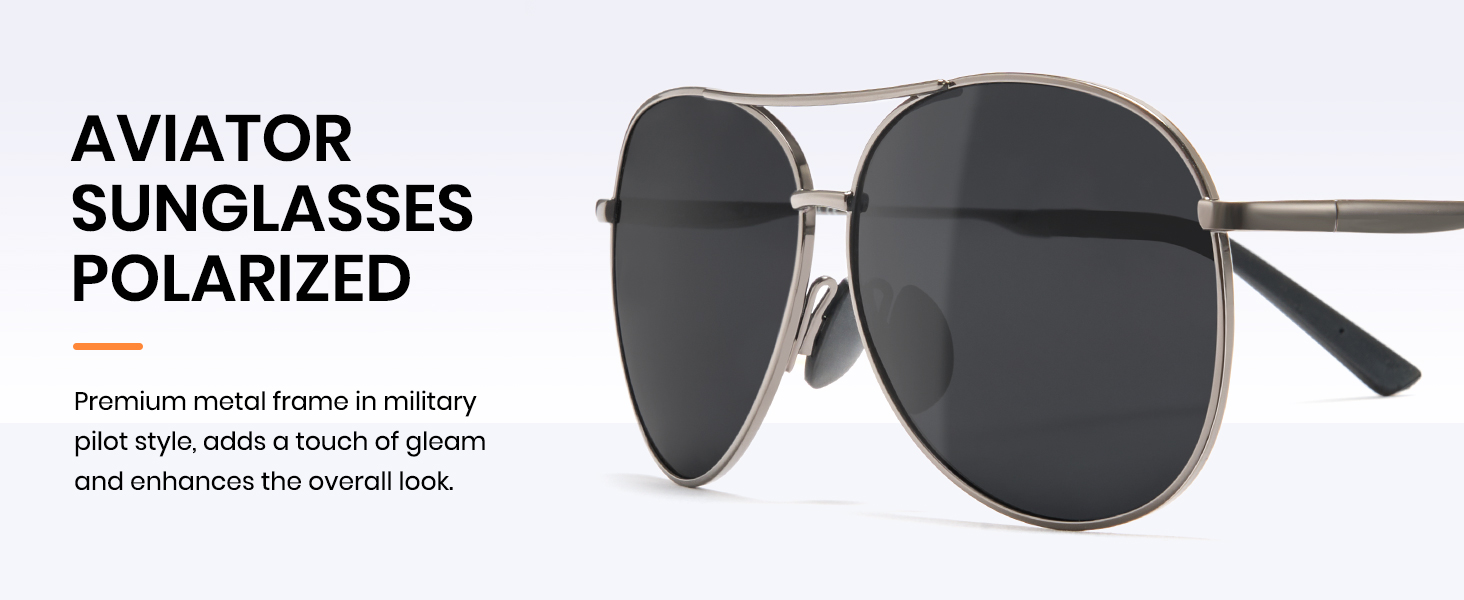 polarized aviator sunglasses for men women military pilot sunglasses trendy metal frame
