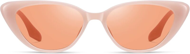 Carsbyvictor Sunglasses Cat Eye Vintage Narrow Cat Eye Sunglasses for Women Men 90s Small Chic Style Trendy Sunnies UV400 Protection