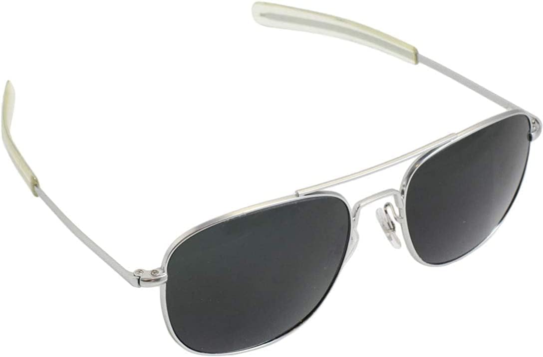 Carsbyvictor Sunglasses  Pilot Sunglasses – Polarized  Sunglasses Bayonette, 57mm, Matte Silver Frame, Gray Polarized Lens