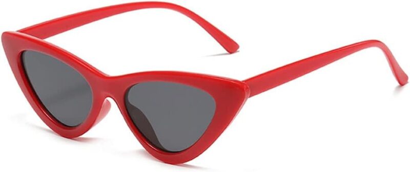 Carsbyvictor Sunglasses Cat Eye Vintage Narrow Cat Eye Sunglasses for Women Plastic Frame