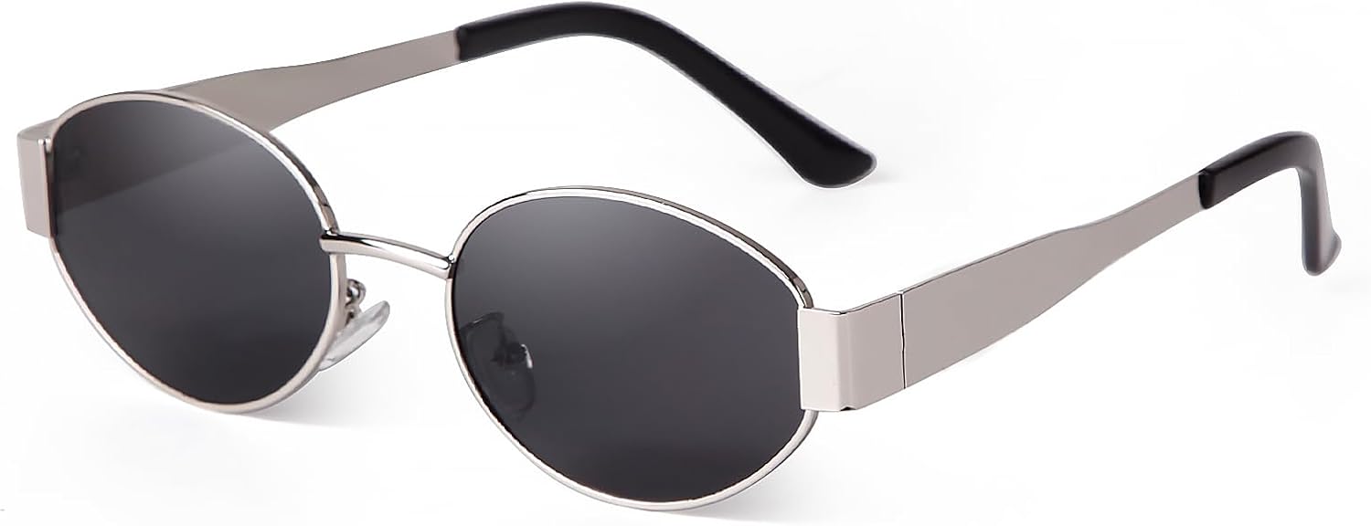 Carsbyvictor Sunglasses Oval  Sunglasses for Women Men, 90s UV400 Protection Sun Glasses Classic Shades