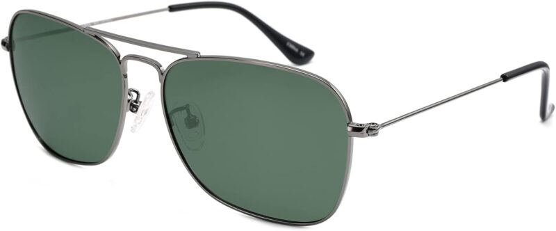 Carsbyvictor Sunglasses Square  Sunglasses for Women Men Polarized Pilot Military Square Shades Classic Vintage Metal Sun Glasses