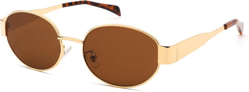 Carsbyvictor Sunglasses Oval Sunglasses for Women Men – Fashion Sun Glasses – Rectangle Metal Frame Shades