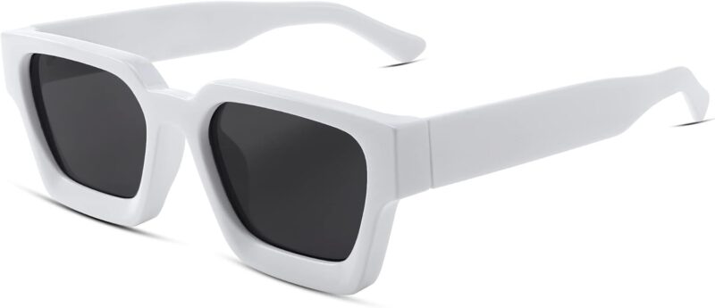 51Sc4pUGxkL._AC_SL1500 Carsbyvictor Sunglasses Square Retro 90s Square Sunglasses for Women Men Trendy Chunky Rectangle Sunglasses UV400 Protection B2385