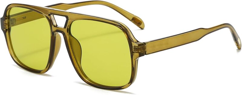 51T0a8bjucL._AC_SL1500 Carsbyvictor Sunglasses Square Retro Sunglasses for Women Men Trendy Classic 70s Square Aviator Sun Glasses Vintage Shades