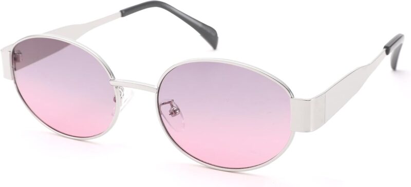 Carsbyvictor Sunglasses Oval Sunglasses for Women Men – Fashion Sun Glasses – Rectangle Metal Frame Shades