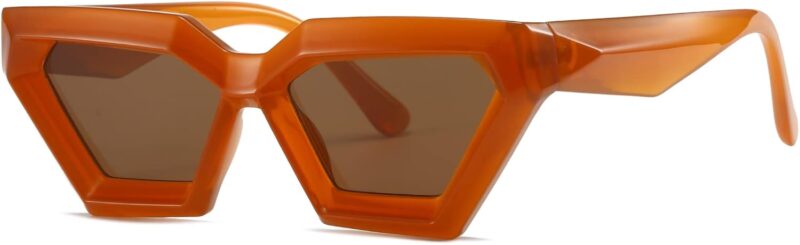 Carsbyvictor Sunglasses Cat Eye Thick Frame Cat Eye Sunglasses for Women Fashion Cut Cat-Eye Sun Glasses UV400 Protection