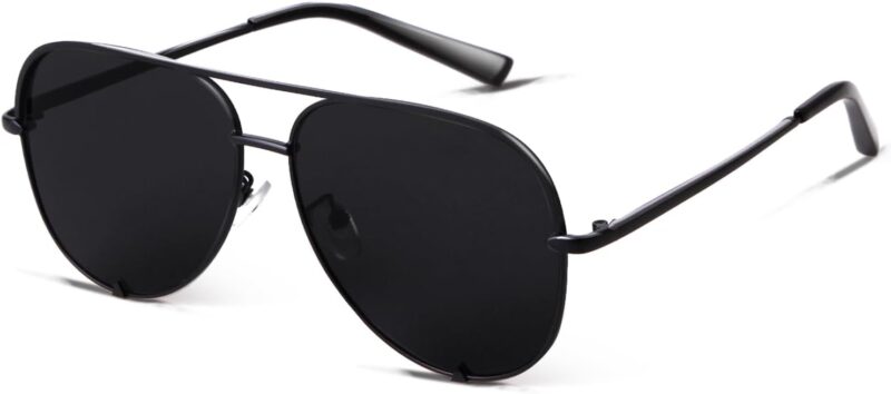 51VMDvExELL._AC_SL1500 Carsbyvictor Sunglasses Oversized Sunglasses for Women Men Trendy Retro Bulk Shade Black Faded Sun Glasses Classic UV Protection