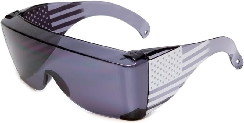 Carsbyvictor Sunglasses Wraparound  Fit Over Safety Glasses Fitover Prescription Eyewear Smoke Grey Men Women Wraparound Tinted Anti Scratch Glare