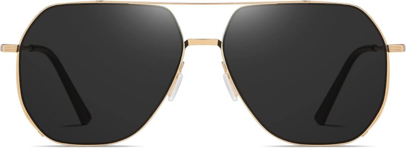 51ZAcre0XrL._AC_SL1500 Carsbyvictor Sunglasses for Men Polarized UV Protection Trendy Metal Pilot Sunglasses for Driving Hiking Travel