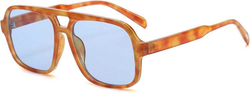 51cUW-YESCL._AC_SL1500 Carsbyvictor Sunglasses Square Retro Sunglasses for Women Men Trendy Classic 70s Square Aviator Sun Glasses Vintage Shades