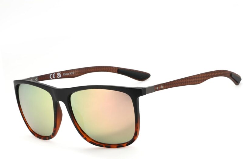 51ksuzwXq8L._AC_SL1500 Carsbyvictor Sunglasses Square Polarized Sunglasses Wayfarerfor Men Ultralight Carbon Fiber Sun Glasses Driving Fishing Golf Sports UV400 Protection