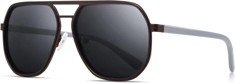 51nXkPbS-RL._AC_SL1500 Carsbyvictor Sunglasses for Men and Women, Polarized Trendy Square Sun Glasses Retro Pilot Shades UV Protection