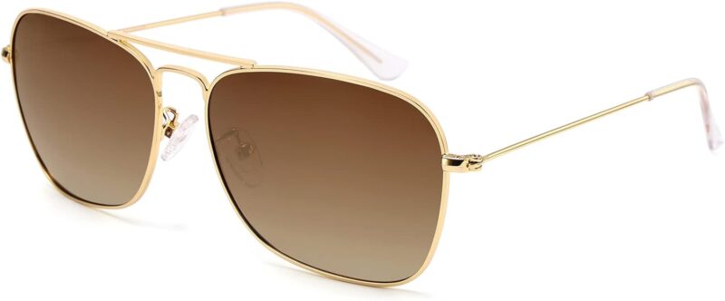 Carsbyvictor Sunglasses Square  Sunglasses for Women Men Polarized Pilot Military Square Shades Classic Vintage Metal Sun Glasses