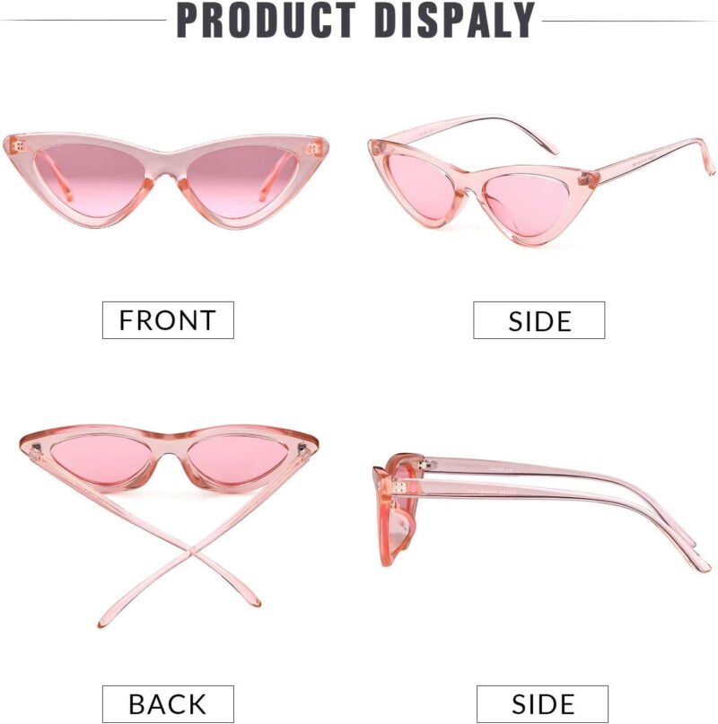 Carsbyvictor Sunglasses Cat EyeVintage Cat Eye Sunglasses for Women  Clout Goggles Glasses Trendy Narrow Plastic Frame