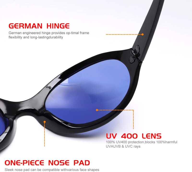 Carsbyvictor Sunglasses Oversized Oval Fashion Sunglasses for Women Men Wrap Around Classic Oval Black Sun Glasses Ladies Shades