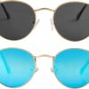 Carsbyvictor Sunglasses Round Small Round Polarized Sunglasses for Men Women Classic Circle Metal Frame Sun Glasses 2 Pack
