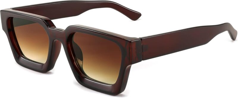 61E29RnzwXL._AC_SL1500 Carsbyvictor Sunglasses Square Retro 90s Square Sunglasses for Women Men Trendy Chunky Rectangle Sunglasses UV400 Protection B2385