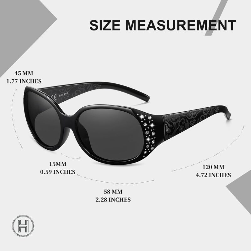 Carsbyvictor Sunglasses Oval Sunglasses for Women, Rhinestone Wrap Around Sunglasses with UV400 Protection