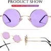 Carsbyvictor Sunglasses Round Circle Lennon Glasses Retro Round Polarized Sunglasses Hippie Style Small Circle Sun Glasses