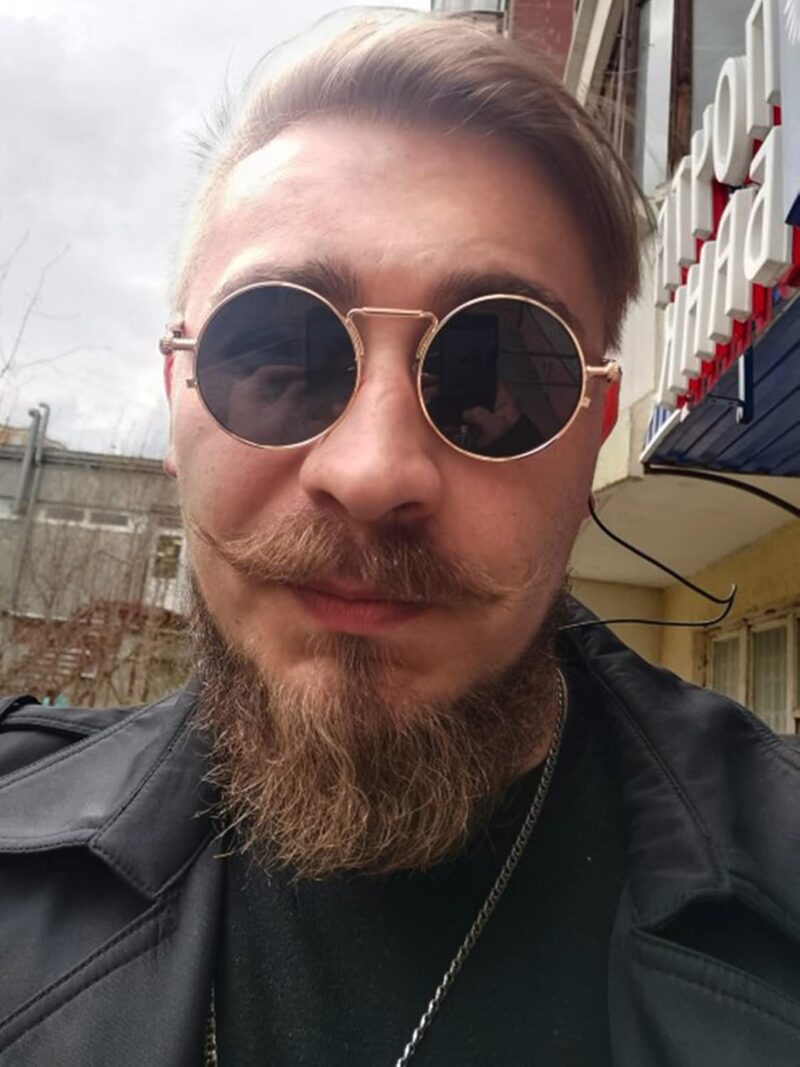 Carsbyvictor Sunglasses Round Steampunk Sunglasses Circle Lennon Glasses Gothic Metal Frame 100% UV Blocking Lens