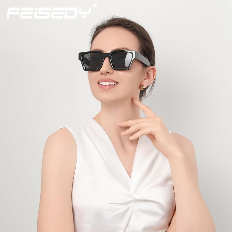 61YPY8Vx66L._AC_SL1500 Carsbyvictor Sunglasses Square Retro 90s Square Sunglasses for Women Men Trendy Chunky Rectangle Sunglasses UV400 Protection B2385