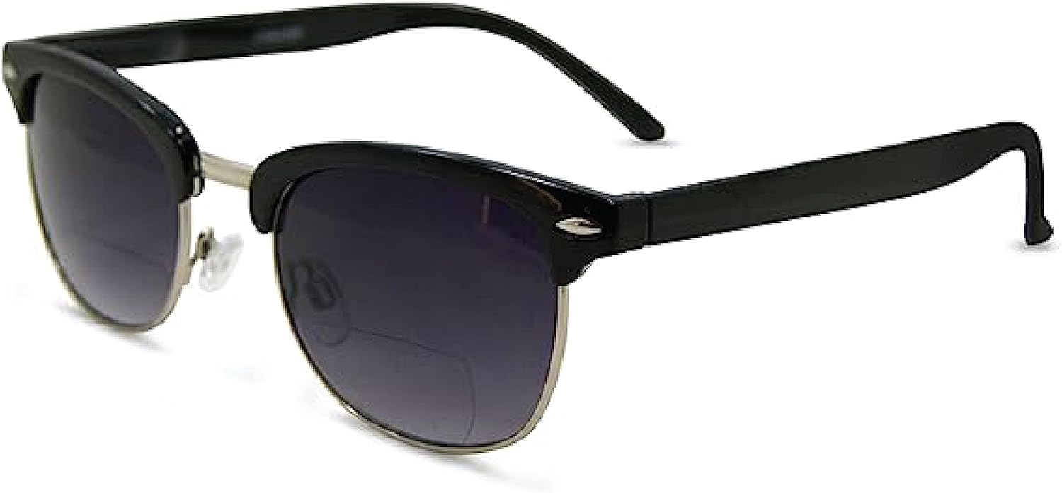 Carsbyvictor Sunglasses Browline  Reading Sunglasses – Semi-rimless Browline Frame Reader Glasses, Non-Polarized Aspheric Lens