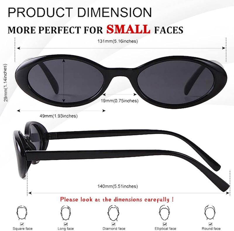 Carsbyvictor Sunglasses  Oval Sunglasses Women 90’s Vintage Sun Glasses Fashion Tinted Glasses UV400 Protection