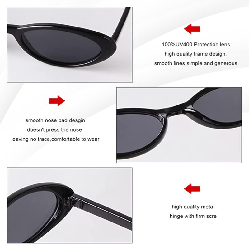 Carsbyvictor Sunglasses  Oval Sunglasses Women 90’s Vintage Sun Glasses Fashion Tinted Glasses UV400 Protection