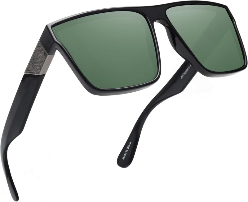 61foZjUBraL._AC_SL1500 Carsbyvictor Sunglasses Square Polarized Sunglasses Men Women Flat Top Square UV400 Glasses for Driving Fishing Hiking Golfing