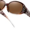 Carsbyvictor Sunglasses Oval Sunglasses for Women, Rhinestone Wrap Around Sunglasses with UV400 Protection