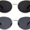 Carsbyvictor Sunglasses Oval Sunglasses for Women Men – Fashion Sun Glasses – Rectangle Metal Frame Shades