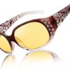 Carsbyvictor Sunglasses Oval Sunglasses for Women, Rhinestone Wrap Around Sunglasses with UV400 Protection