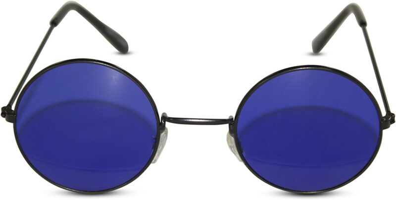 Carsbyvictor Sunglasses Round Circular Party Sunglasses Round Hippie Retro Shades with Colored Lenses