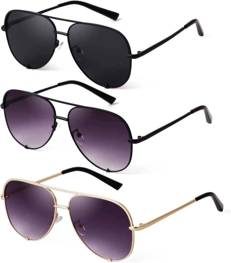 61tJsZstlQL._AC_SL1500 Carsbyvictor Sunglasses Oversized Sunglasses for Women Men Trendy Retro Bulk Shade Black Faded Sun Glasses Classic UV Protection