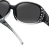 Carsbyvictor Sunglasses Oval Sunglasses for Women, Rhinestone Wrap Around Sunglasses with UV400 Protection