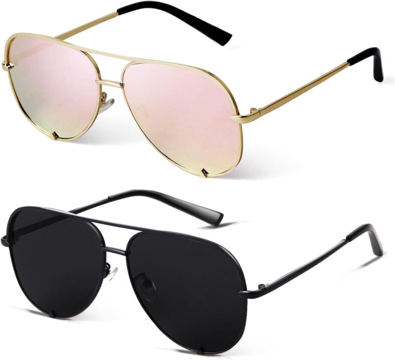 61wdV88RGPL._AC_SL1500 Carsbyvictor Sunglasses Oversized Sunglasses for Women Men Trendy Retro Bulk Shade Black Faded Sun Glasses Classic UV Protection