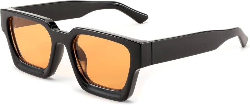 61xXdIiNobL._AC_SL1500 Carsbyvictor Sunglasses Square Retro 90s Square Sunglasses for Women Men Trendy Chunky Rectangle Sunglasses UV400 Protection B2385