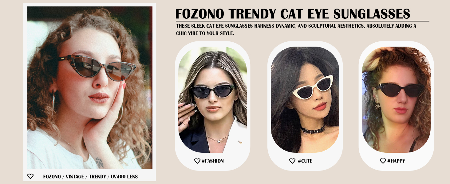 Vintage Narrow Cat Eye Sunglasses