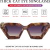 Carsbyvictor Sunglasses Cat Eye Thick Frame Cat Eye Sunglasses for Women Fashion Cut Cat-Eye Sun Glasses UV400 Protection