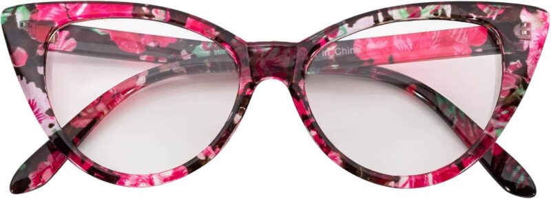 Carsbyvictor Sunglasses Cat Eye  Sunglasses for Women Classic Vintage High Pointed Winged  Design