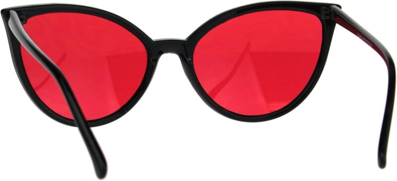 Carsbyvictor Sunglasses Cat Eye Womens Oversized Cat Eye Goth Pop Color Lens Plastic Sunglasses