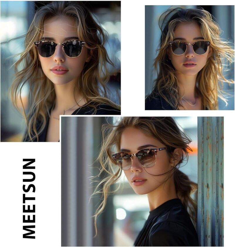 71mdVi7QX4L._AC_SL1500 Carsbyvictor Sunglasses Browline Semi Rimless Polarized Sunglasses for Men Women Classic Trendy Driving Sun Glasses UV Protection