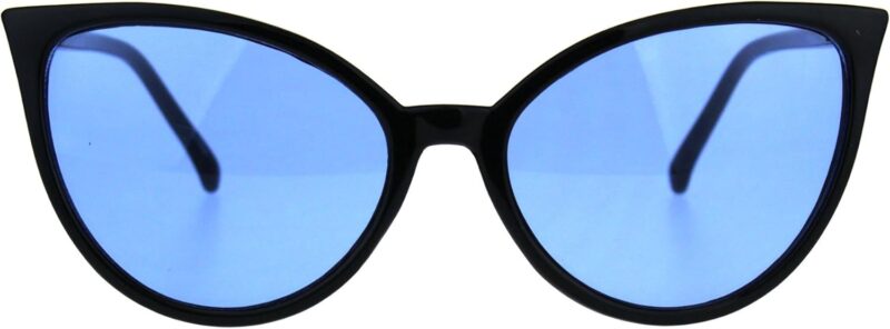 Carsbyvictor Sunglasses Cat Eye Womens Oversized Cat Eye Goth Pop Color Lens Plastic Sunglasses