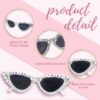 Carsbyvictor Sunglasses Cat EyeBride Sunglasses for Bachelorette White Heart Glasses for Bride to Be Gift, Bachelorette Accessories Party Favors
