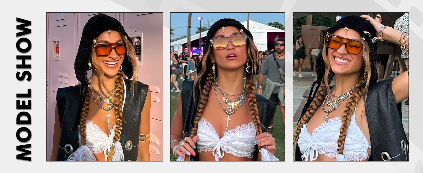 VANLINKER Retro 70s Square Aviator Sunglasses VL9816